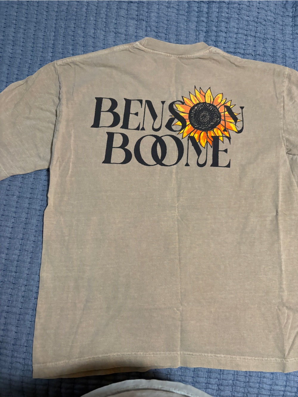 BeNSON BOONE Sunflower Graphic Tee - Taupe with Yellow Accent